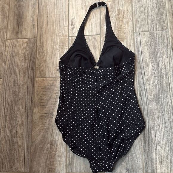 Speedo Polka Dot Swimsuit Halter Neck One Piece Size 14 - Picture 5 of 12